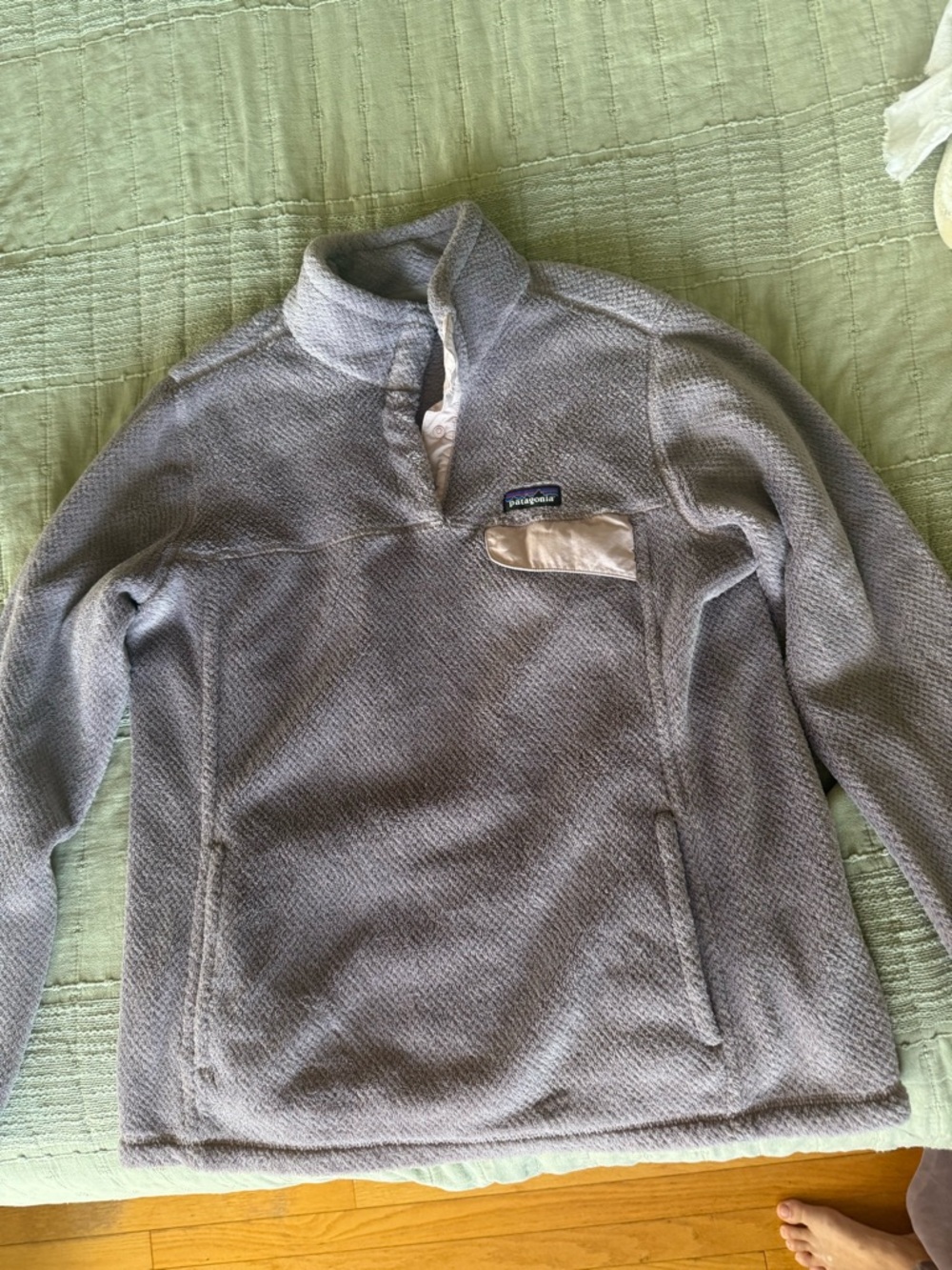 Patagonia Lavender Fleece Jacket with Black Logo Tag